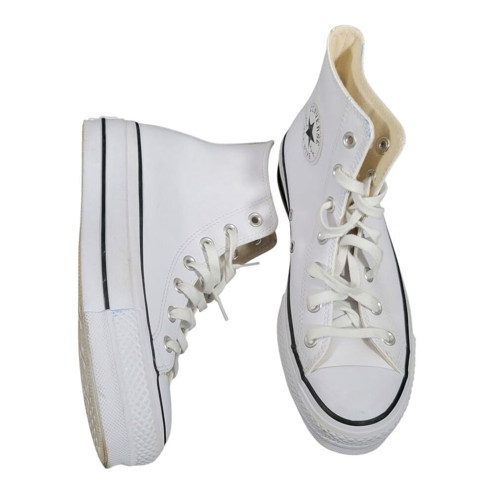 Converse All Star Chuck Taylor Platform High Top Leather Sneakers Women's 7.5 US - Picture 6 of 14